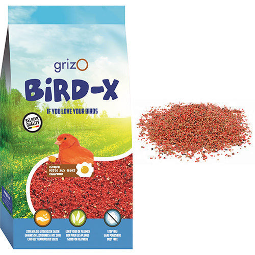 Opfokvoer Bird-X rood vochtig 0,8 - 4 - 20 kg