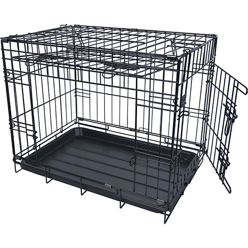 Boony bench draadkooi zwart 2 deurs - met schuifdeur