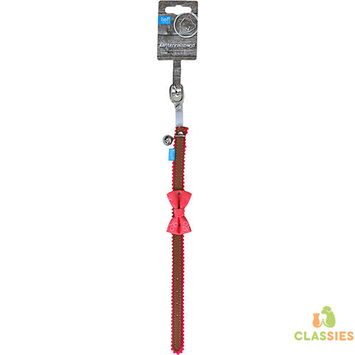 lief! Girls - kattenhalsband met strik - 45 cm - Roze