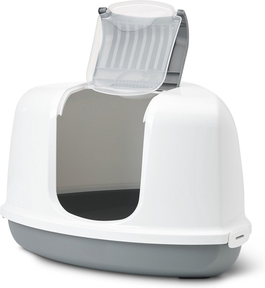 Savic Nestor Eck-Katzentoilette, grau/weiß, 58 x 45 x 40 cm