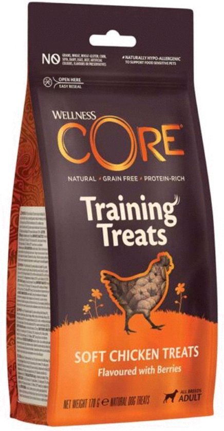 Well Core Hond Treats Snack-Kip/Bessen-0.17kg