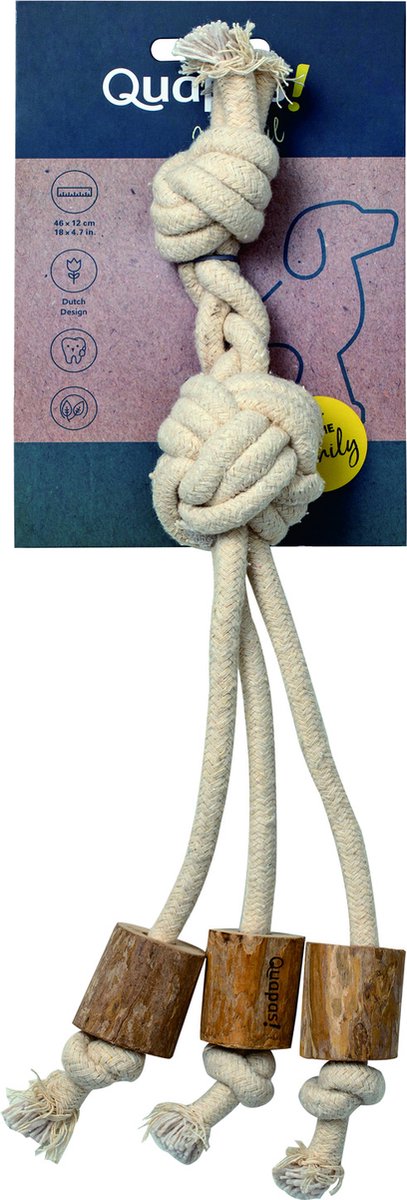 Quapas! - Hondenspeelgoed - Coffeewood Tripple - Afmetingen: 46x12x6 cm
