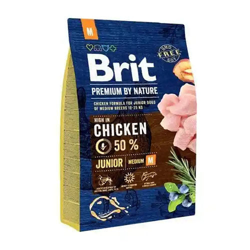 Brit Premium By Nature Junior M - Alleinfuttermittel für junge Hunde (1-12 Monate) mittelgroßer Rassen (10-25 kg) - 3 kg