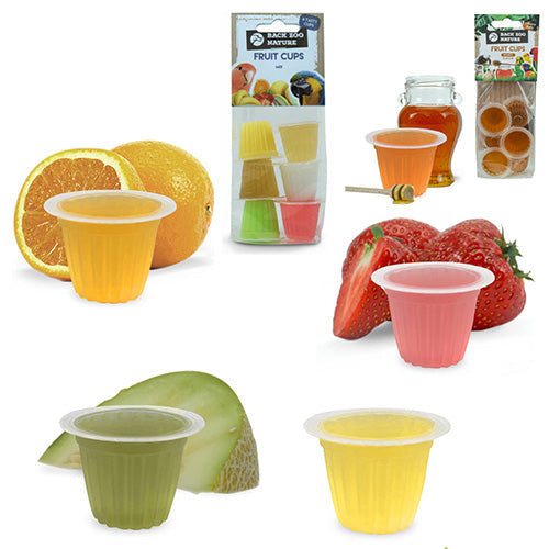 Fruitcups in verschillende smaken voor vogels per 6 stuks