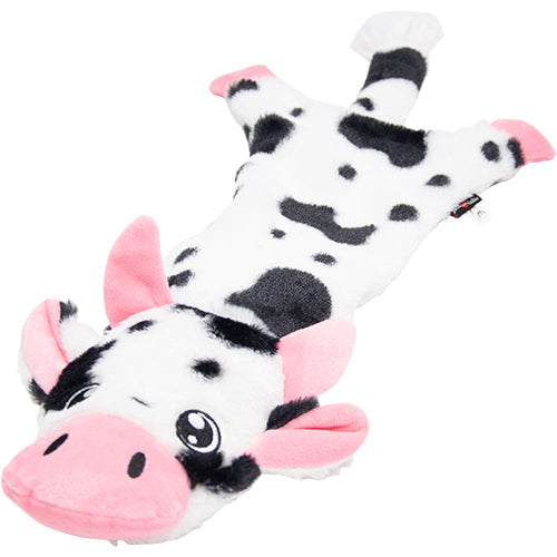 Jack and Vanilla Flatties Hundeplüschtier – Kuh mit Quietscher – erhältlich in 3 Größen