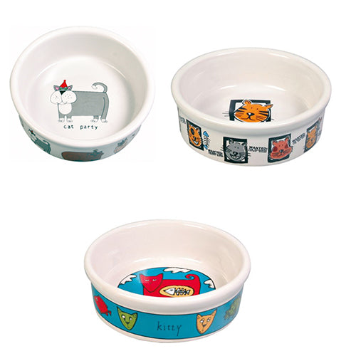 Trixie Katzenfutter-/Wassernapf mit Aufdruck - 200 ml - ø12 cm