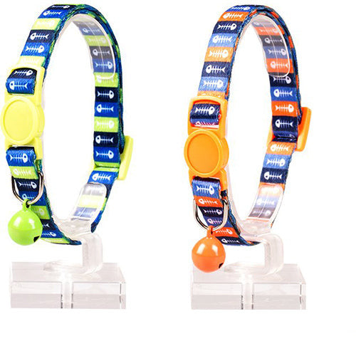 Kattenhalsband Visgraat Nylon 20-30cm / 10mm Gemengde Kleuren - 1st