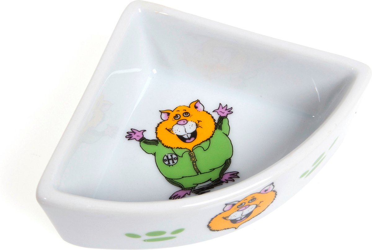 Karlie Futternapf Corner Print Hamster 9x9 cm Weiß sortiert