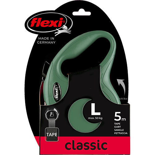 Flexi rollijn classic tape - olijf groen S - M - L - 5 meter