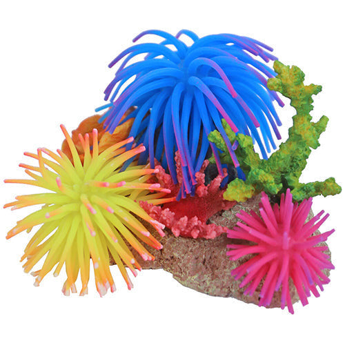 Boon Aqua Deco Ornament Siliconenbloemen met Rots en Schelp 15x12x12 cm