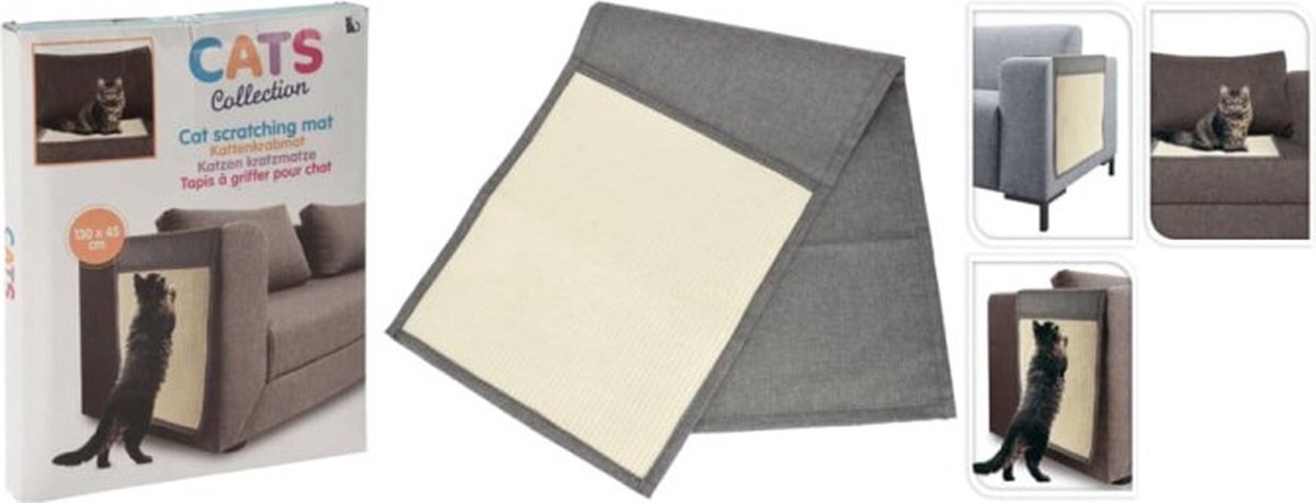 Pets Collection Kattenkrabmat 130x45 cm grijs