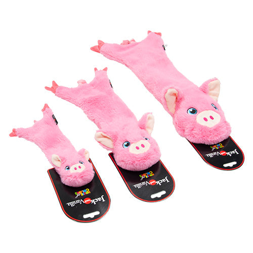 Jack and Vanilla Flatties Honden Knuffel - Knisperend Varkentje - Verkrijgbaar in 3 maten