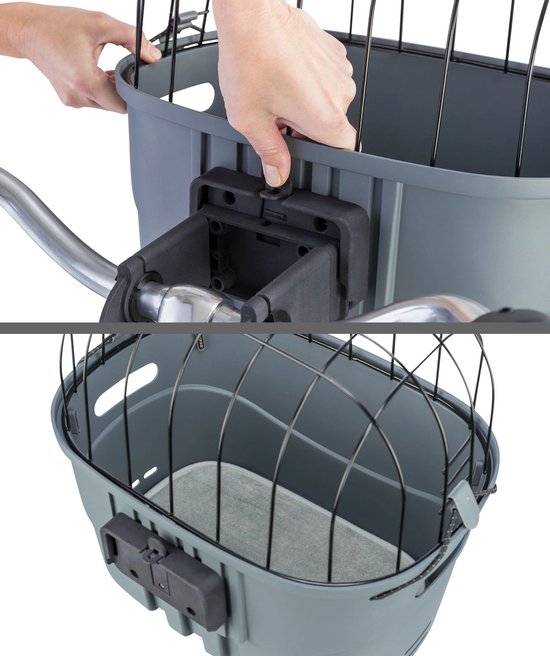 Trixie Stuur Fietsmand grijs 42 x 30 x 39 cm