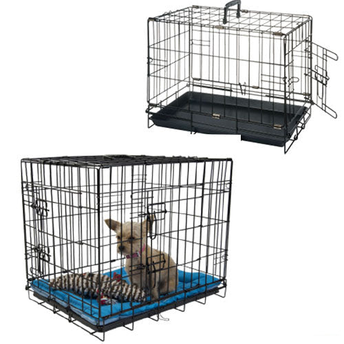 Jack and Vanilla draadkooi bench met 2 deuren zwart