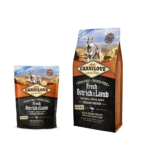 Carnilove fresh struisvogel en lam adult - small breed - 1,5 - 6 kg
