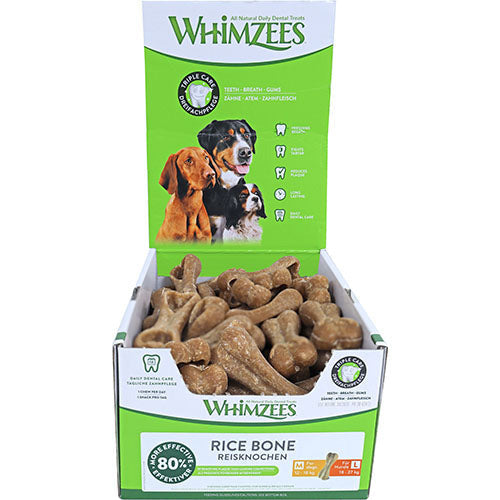 Whimzees Rijstbeen L - Kauwsnacks - Hond - 11,4cm - 50st (doos)