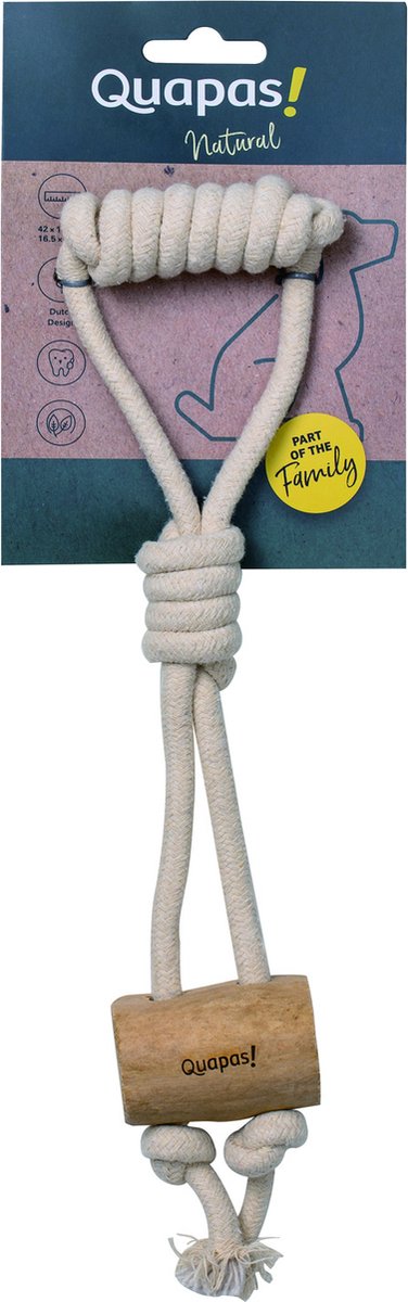 Quapas! Hondenspeelgoed - Coffeewood Cork - Maat S: 44x11x5,5 cm
