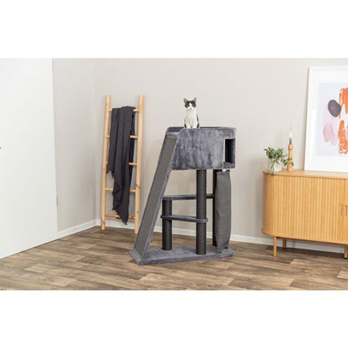 Trixie Aktiver Kratzbaum – Kratzbaum mit Kletterwand – 96 × 38 × 122 cm