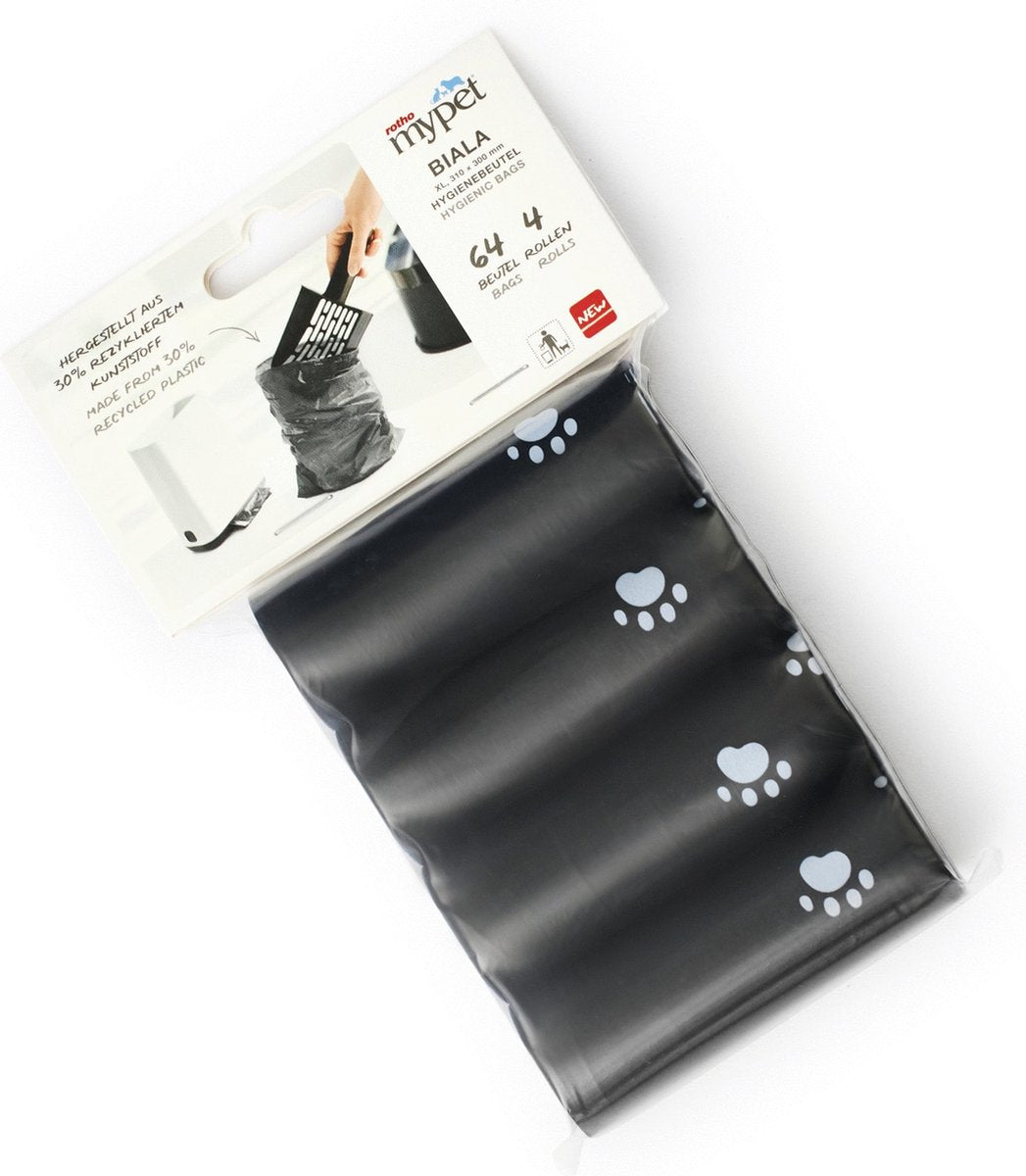 Rotho Biala - Hygiene Bags - Zwart - 4 rollen a 16 stuks