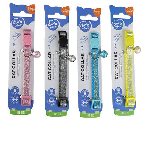 Duvoplus -  Kattenhalsband Glitter Nylon 20-30cm / 10mm Gemengde Kleuren - 1st