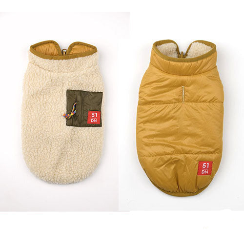 51 Degrees North Jules Coat 2-in-1 Hundejacke - Beige/Ockergelb - Rückenlänge: 40 cm