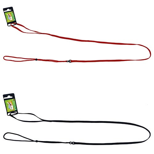 Boon Dog Fashion Nylon Showlijn Voor Honden - 0,8 cm x 130 cm - Verkrijgbaar in rood en zwart