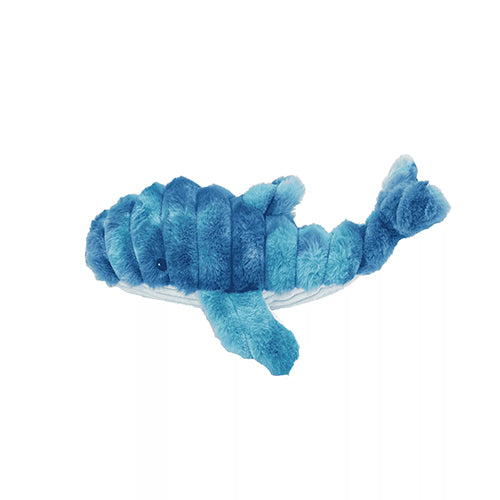 Quapas! hondenspeelgoed - knuffel - met piep en knisper - walvis blauw 66 cm
