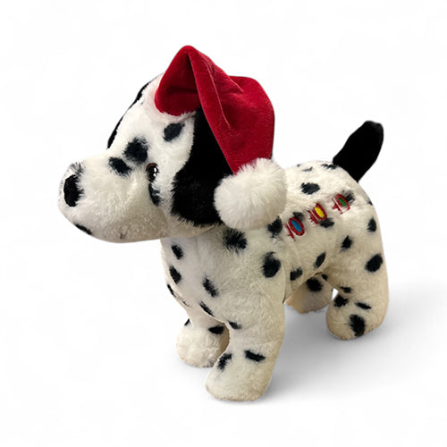 Weihnachtskuscheltier - Hund - Hohoho - Schwarz/Weiß oder Braun mit Quietsche - 30 cm