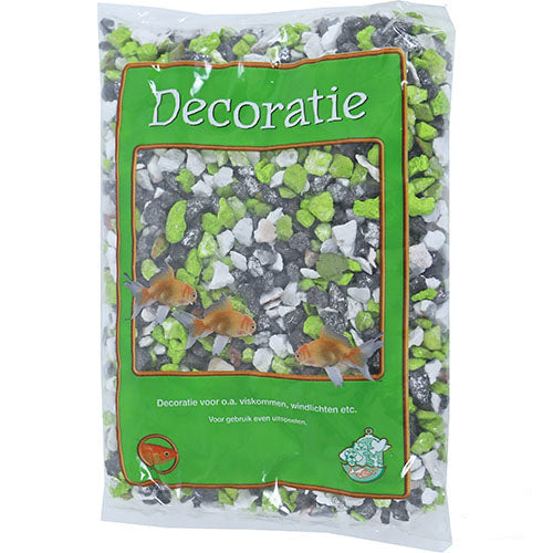 Aqua Deco Split Mix Aquarium Grind - Zwart/Wit/Groen - Zak a 0,9 kg