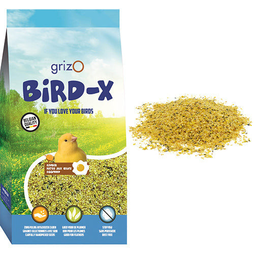 Opfokvoer Bird-X geel vochtig 0,8 - 4 - 20 kg
