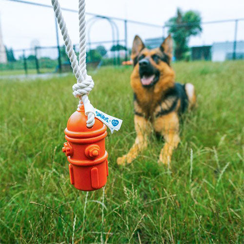 Duvoplus Smurfen - Rubberen Snackspeeltje met Touw - 34x6x6 cm