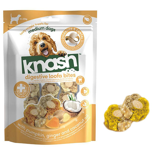 Knash Woofa Loofa Bites Verdauungssnack mit Kürbis und Ingwer – 100 Gramm