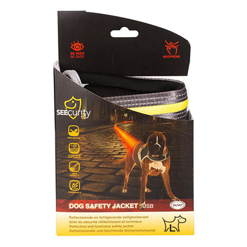 Duvoplus Veiligheidsjasje Fluo Flash USB - Reflecterende en lichtgevende veiligheidsvest Fluo Zwart