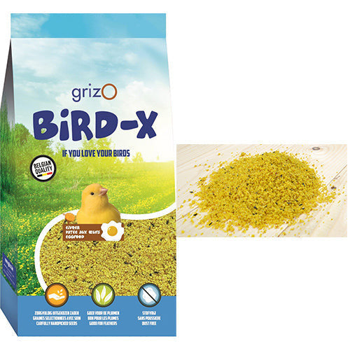 Opfokvoer Bird-X geel super vochtig 0,9 - 4 - 25 kg
