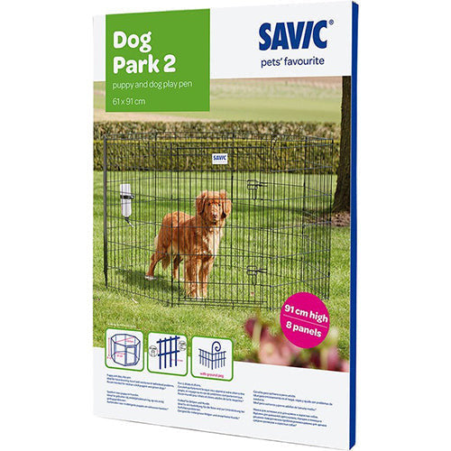 Savic hondenren dog park zwart - 3 maten