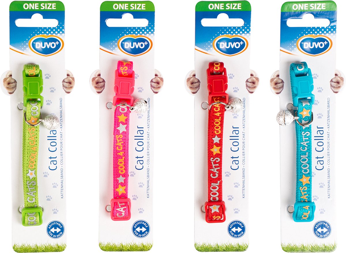 Kattenhalsband Cool Cats Nylon 20-30cm / 10mm Gemengde Kleuren - 1st