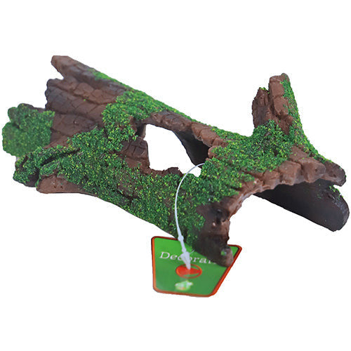 Boon Aqua Deco Ornament - Halber Baumstamm mit Moos - 19x10x6 cm