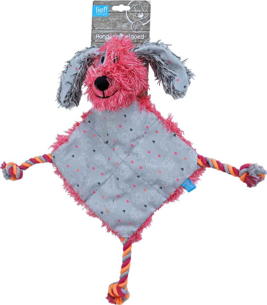 lief! Girls Hondenspeelgoed - Platte Teckel met piep - 40 cm - 1 stuk assorti