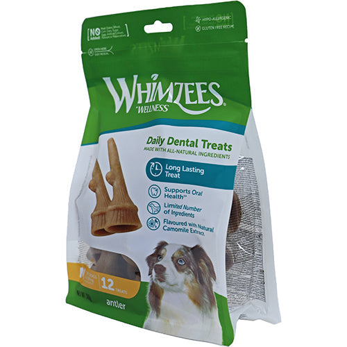 Whimzees vegan snack antler in zak