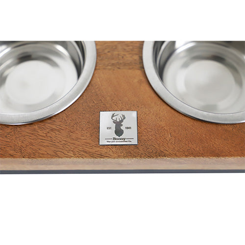 Boony Est 1941 Dinnerset Hout met Metalen Frame - Verhoogde Dubbele Voer en Drinkbak - Verkrijgbaar in 4 maten