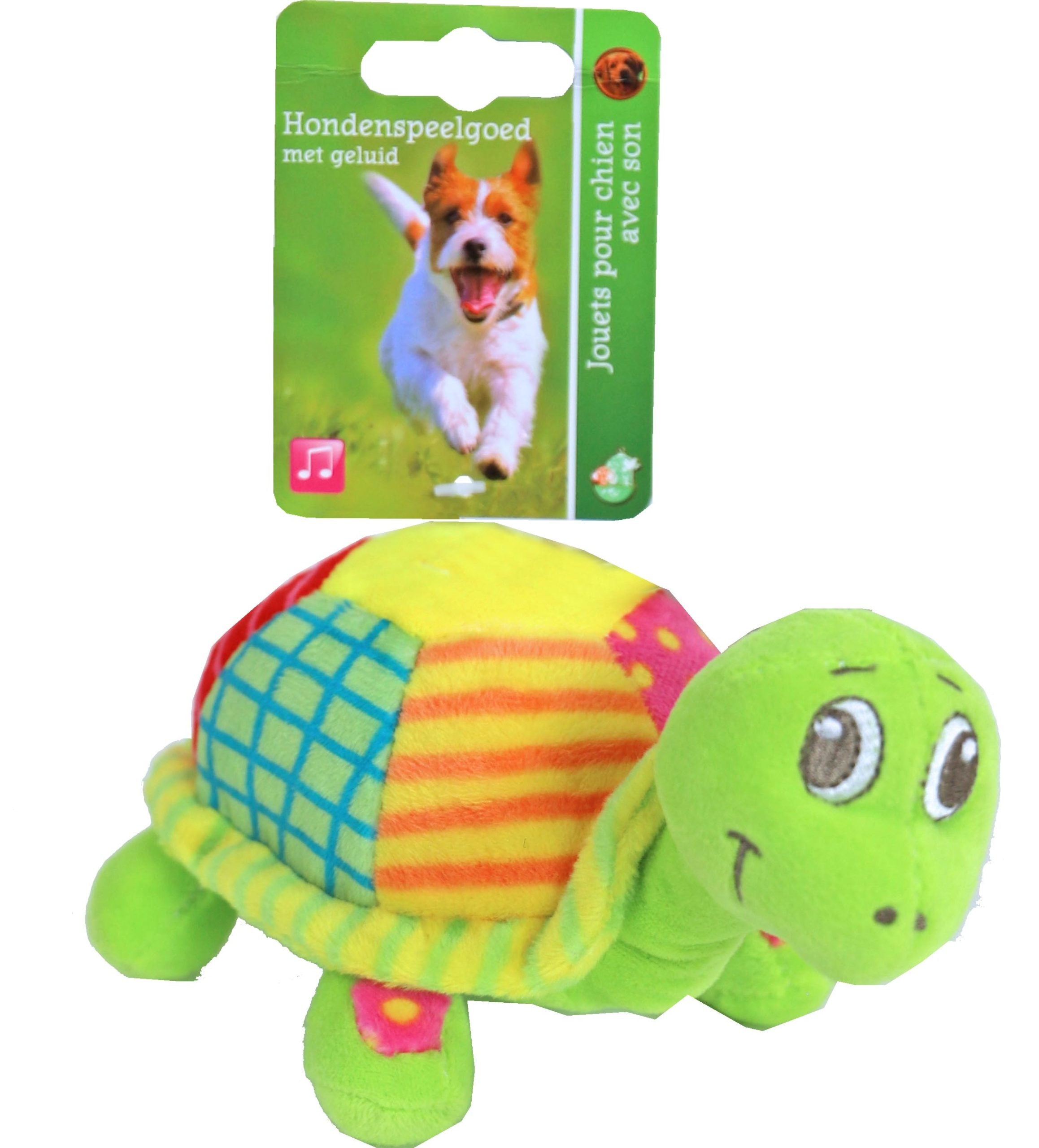 Boony hondenspeelgoed pluche schildpad, 16 cm met piep