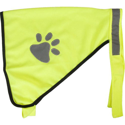 Karlie/ Flamingo Honden Veiligheidsvest - Fluo Geel - Lengte Jasje: 43 cm -  Nekomtrek: 50-55cm - Buikomtrek: 70-75 cm