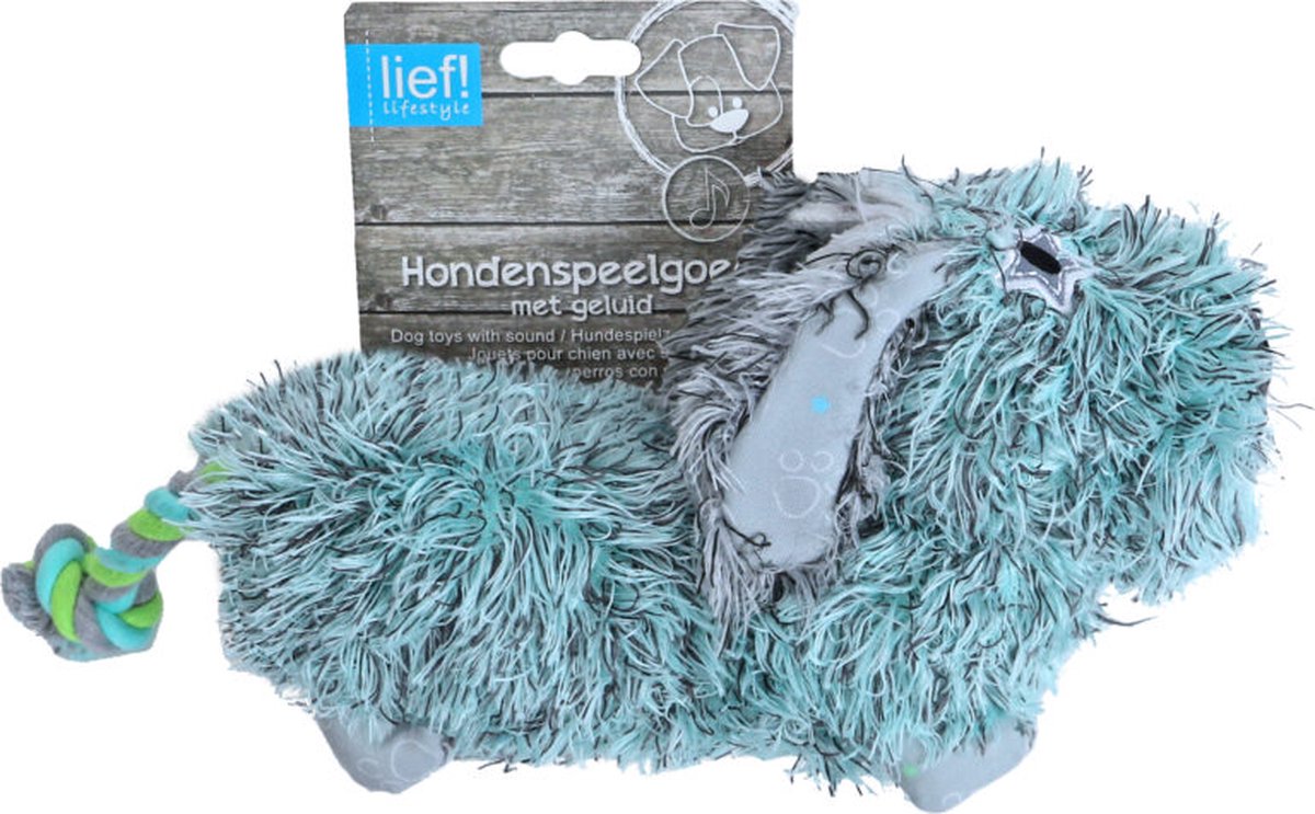 lief! Boys hondenspeelgoed - teckel met piep -28 cm - Kleur: assorti 1 stuk