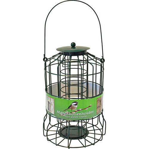 Metalen mezenbollenhouder voor kleine vogels groen 17x24 cm