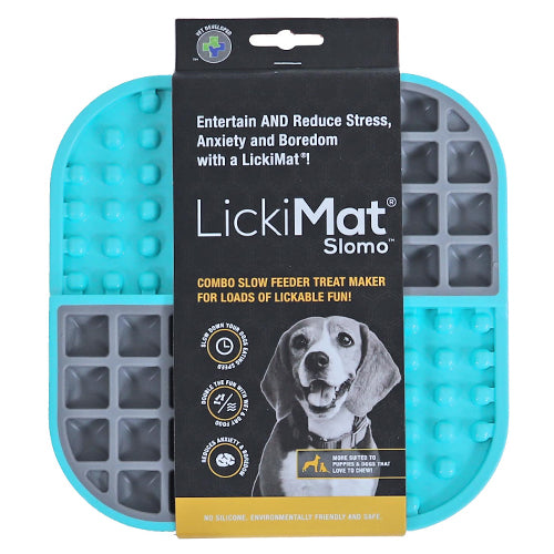 Lickimat Slomo - slowfeeder voor kat en kleine hond - tegen schrokken - turquoise