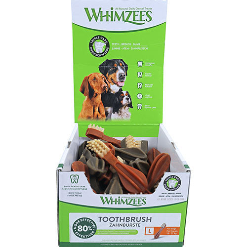 Whimzees toothbrush tandenborstel assorti mix in displaydoos
