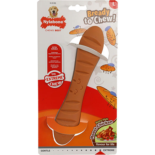 Nylabone Riesen-Baguette-Hühnchen-Kauspielzeug - Für Hunde bis 23 kg