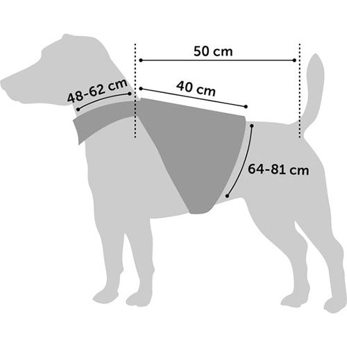 Karlie/ Flamingo Honden Veiligheidsvest - Fluo Geel - Lengte Jasje: 43 cm -  Nekomtrek: 50-55cm - Buikomtrek: 70-75 cm