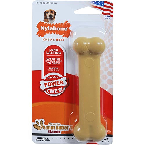 Nylabone dura chew harde bijters regular pindakaas
