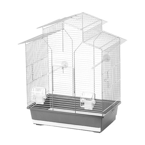Interzoo Vogelkooi Iza 2 - 51 x 30 x 60,5 cm grijs - koper/zwart - zwart/beige